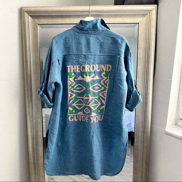 NT BY AMATI Blue Bottom shirt oversized One size - Picture 3 of 5